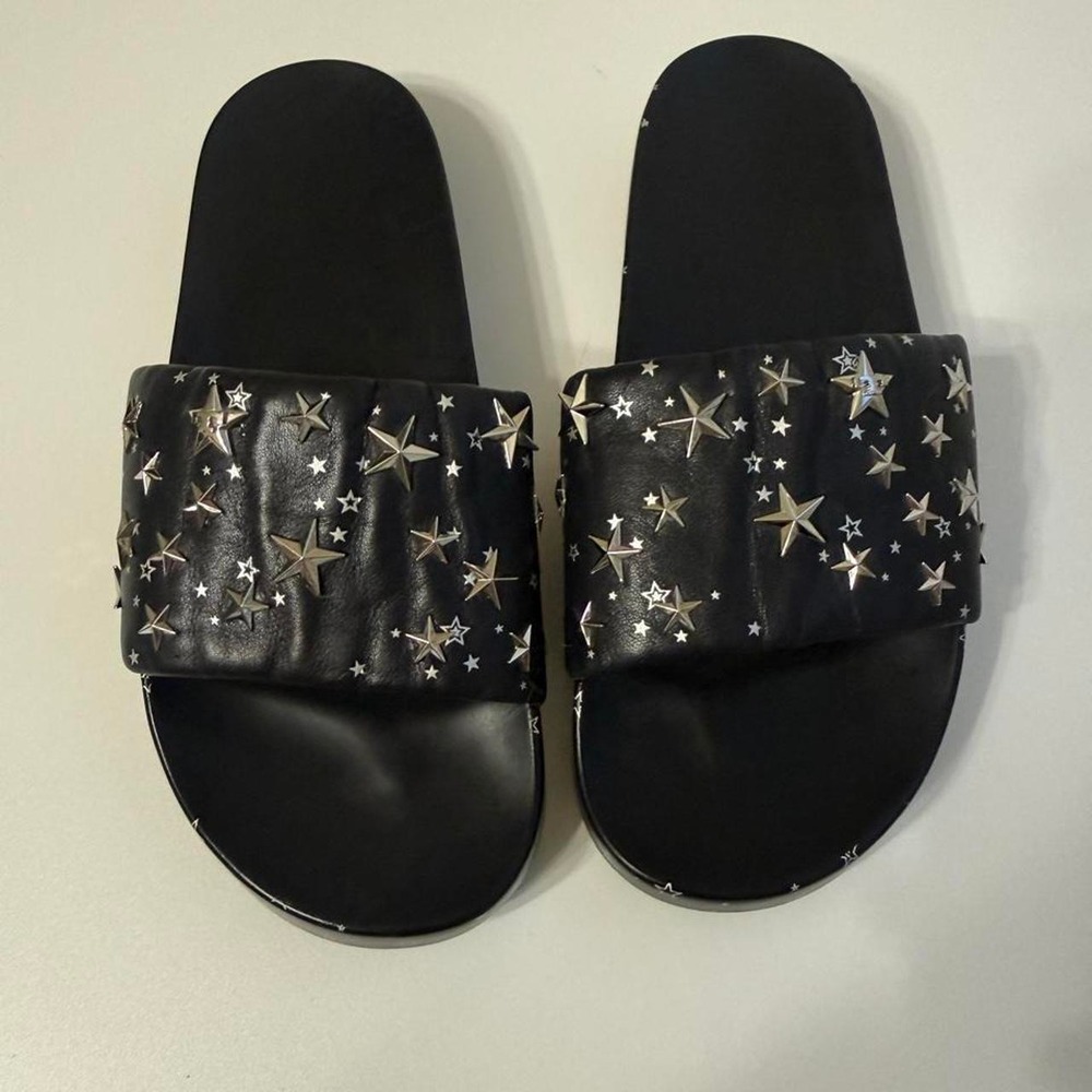Tory Burch Black Star Slide Sandals Size 8 - Picture 2 of 7